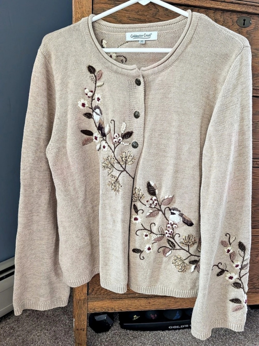 Vintage Coldwater Creek Chickadee Cardigan Sweater
